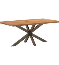 Esstisch mit Baumkanten 180x100x74 cm Massivholz Eiche Rechteck