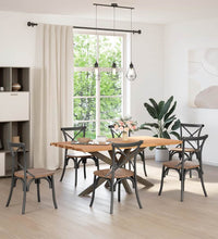 Esstisch mit Baumkanten 180x100x74 cm Massivholz Eiche Rechteck