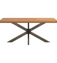 Esstisch mit Baumkanten 180x100x74 cm Massivholz Eiche Rechteck