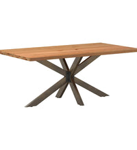 Esstisch mit Baumkanten 180x100x74 cm Massivholz Eiche Rechteck