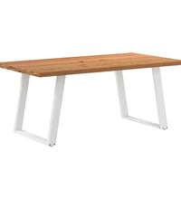 Esstisch mit Baumkanten 180x100x74 cm Massivholz Eiche Rechteck