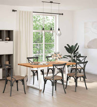 Esstisch mit Baumkanten 180x100x74 cm Massivholz Eiche