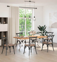 Esstisch mit Baumkanten 180x100x74 cm Massivholz Eiche Rechteck