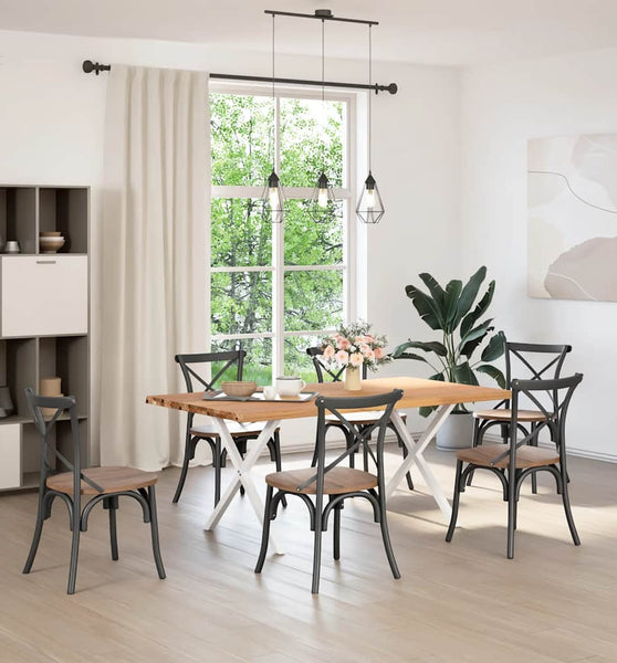 Esstisch mit Baumkanten 180x100x74 cm Massivholz Eiche Rechteck