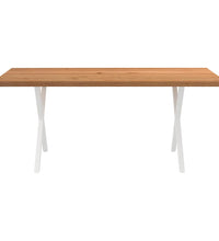 Esstisch mit Baumkanten 180x100x74 cm Massivholz Eiche Rechteck