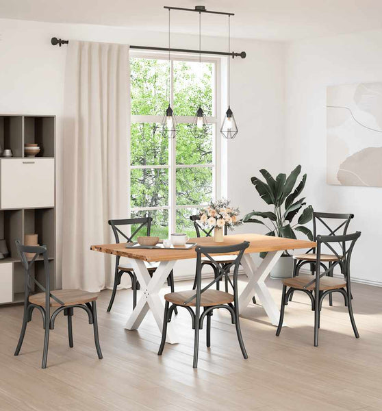 Esstisch mit Baumkanten 180x100x74 cm Massivholz Eiche Rechteck