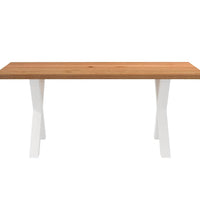 Esstisch mit Baumkanten 180x100x74 cm Massivholz Eiche Rechteck