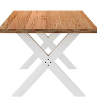 Esstisch mit Baumkanten 180x100x74 cm Massivholz Eiche Rechteck