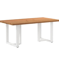 Esstisch mit Baumkanten 180x100x74 cm Massivholz Eiche Rechteck