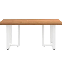 Esstisch mit Baumkanten 180x100x74 cm Massivholz Eiche Rechteck