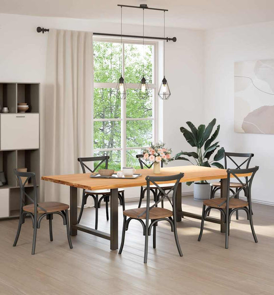 Esstisch Hellbraun 240x120x74 cm Massivholz Eiche Rechteckig