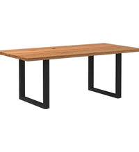 Esstisch Hellbraun 200x100x74 cm Massivholz Eiche Rechteckig