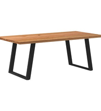 Esstisch Hellbraun 200x100x74 cm Massivholz Eiche Rechteckig