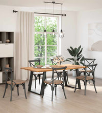 Esstisch Hellbraun 200x100x74 cm Massivholz Eiche Rechteckig