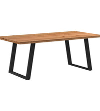 Esstisch Hellbraun 200x100x74 cm Massivholz Eiche Rechteckig