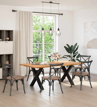 Esstisch Hellbraun 200x100x74 cm Massivholz Eiche Rechteckig