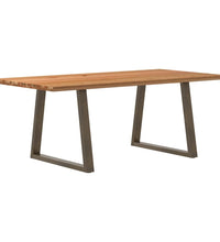 Esstisch Hellbraun 200x100x74 cm Massivholz Eiche Rechteckig