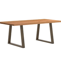 Esstisch Hellbraun 200x100x74 cm Massivholz Eiche Rechteckig