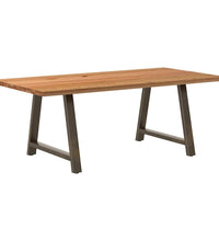 Esstisch Hellbraun 200x100x74 cm Massivholz Eiche Rechteckig