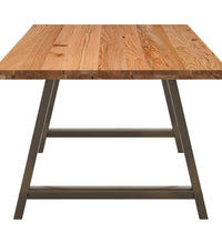Esstisch Hellbraun 200x100x74 cm Massivholz Eiche Rechteckig