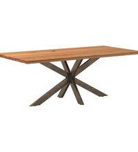 Esstisch Hellbraun 200x100x74 cm Massivholz Eiche Rechteckig