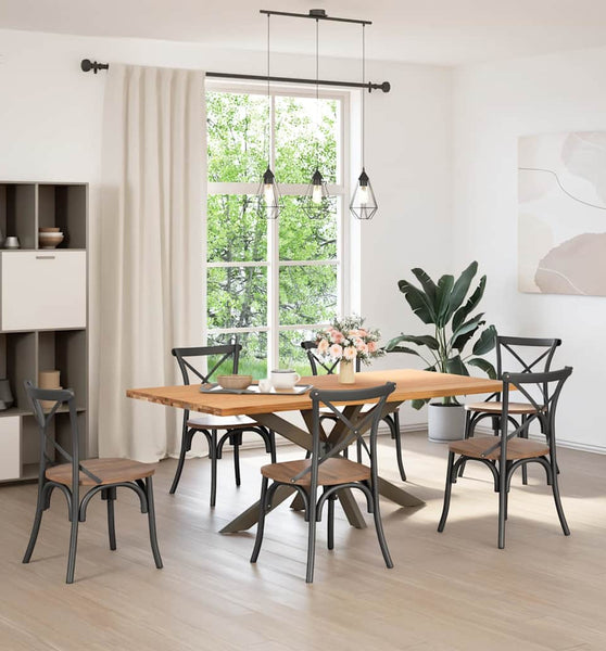 Esstisch Hellbraun 200x100x74 cm Massivholz Eiche Rechteckig