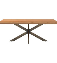 Esstisch Hellbraun 200x100x74 cm Massivholz Eiche Rechteckig