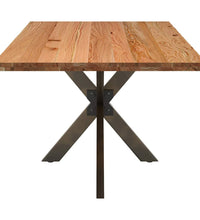 Esstisch Hellbraun 200x100x74 cm Massivholz Eiche Rechteckig