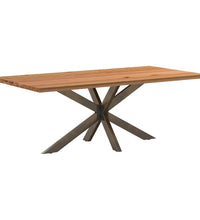 Esstisch Hellbraun 200x100x74 cm Massivholz Eiche Rechteckig