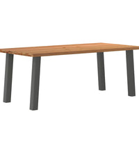 Esstisch mit Baumkanten 200x100x74 cm Massivholz Eiche Rechteck