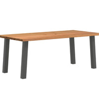 Esstisch mit Baumkanten 200x100x74 cm Massivholz Eiche Rechteck