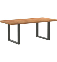 Esstisch mit Baumkanten 200x100x74 cm Massivholz Eiche Rechteck