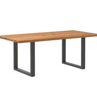 Esstisch mit Baumkanten 200x100x74 cm Massivholz Eiche Rechteck