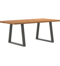 Esstisch mit Baumkanten 200x100x74 cm Massivholz Eiche