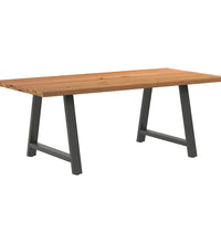 Esstisch mit Baumkanten 200x100x74 cm Massivholz Eiche Rechteck