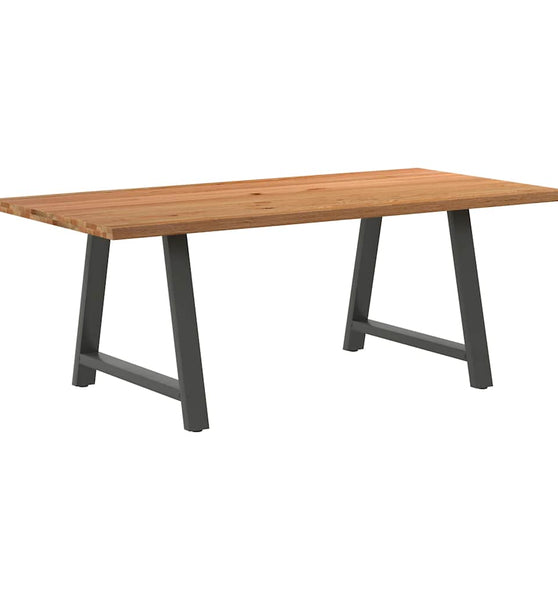 Esstisch mit Baumkanten 200x100x74 cm Massivholz Eiche Rechteck