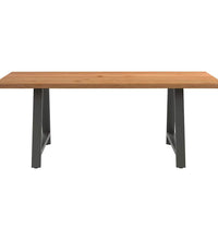 Esstisch mit Baumkanten 200x100x74 cm Massivholz Eiche Rechteck