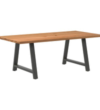 Esstisch mit Baumkanten 200x100x74 cm Massivholz Eiche Rechteck