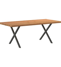 Esstisch mit Baumkanten 200x100x74 cm Massivholz Eiche Rechteck