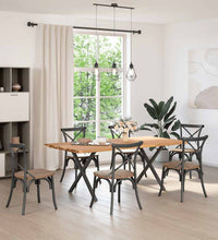 Esstisch mit Baumkanten 200x100x74 cm Massivholz Eiche Rechteck