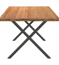 Esstisch mit Baumkanten 200x100x74 cm Massivholz Eiche Rechteck