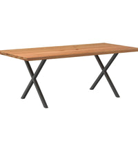 Esstisch mit Baumkanten 200x100x74 cm Massivholz Eiche Rechteck