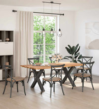 Esstisch mit Baumkanten 200x100x74 cm Massivholz Eiche Rechteck