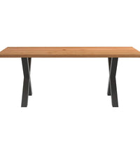 Esstisch mit Baumkanten 200x100x74 cm Massivholz Eiche Rechteck