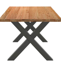 Esstisch mit Baumkanten 200x100x74 cm Massivholz Eiche Rechteck