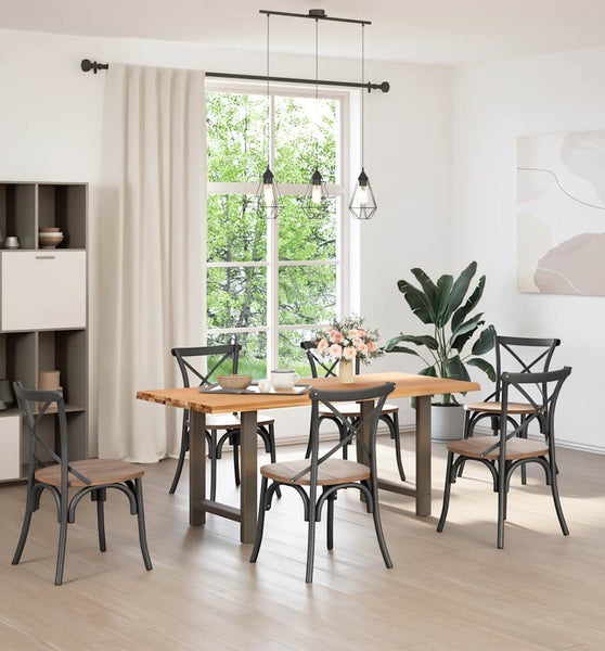 Esstisch mit Baumkanten 180x80x74cm Massivholz Eiche Rechteckig