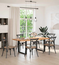 Esstisch mit Baumkanten 200x100x74 cm Massivholz Eiche Rechteck