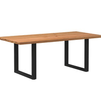 Esstisch mit Baumkanten 200x100x74 cm Massivholz Eiche Rechteck