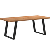 Esstisch mit Baumkanten 200x100x74 cm Massivholz Eiche Rechteck