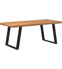 Esstisch mit Baumkanten 200x100x74 cm Massivholz Eiche Rechteck